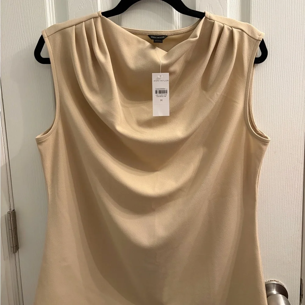 Ann Taylor Draped Neck Sleeveless Top - Picture 1 of 6